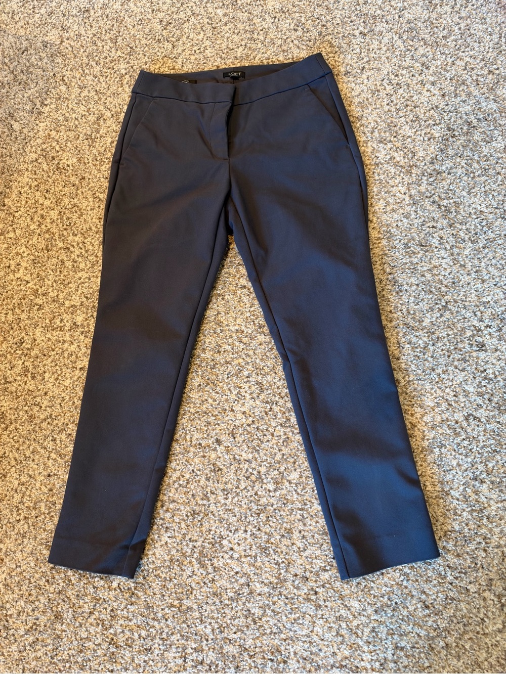 LOFT Julie Petites Pants Straight Leg Gray Size 2P